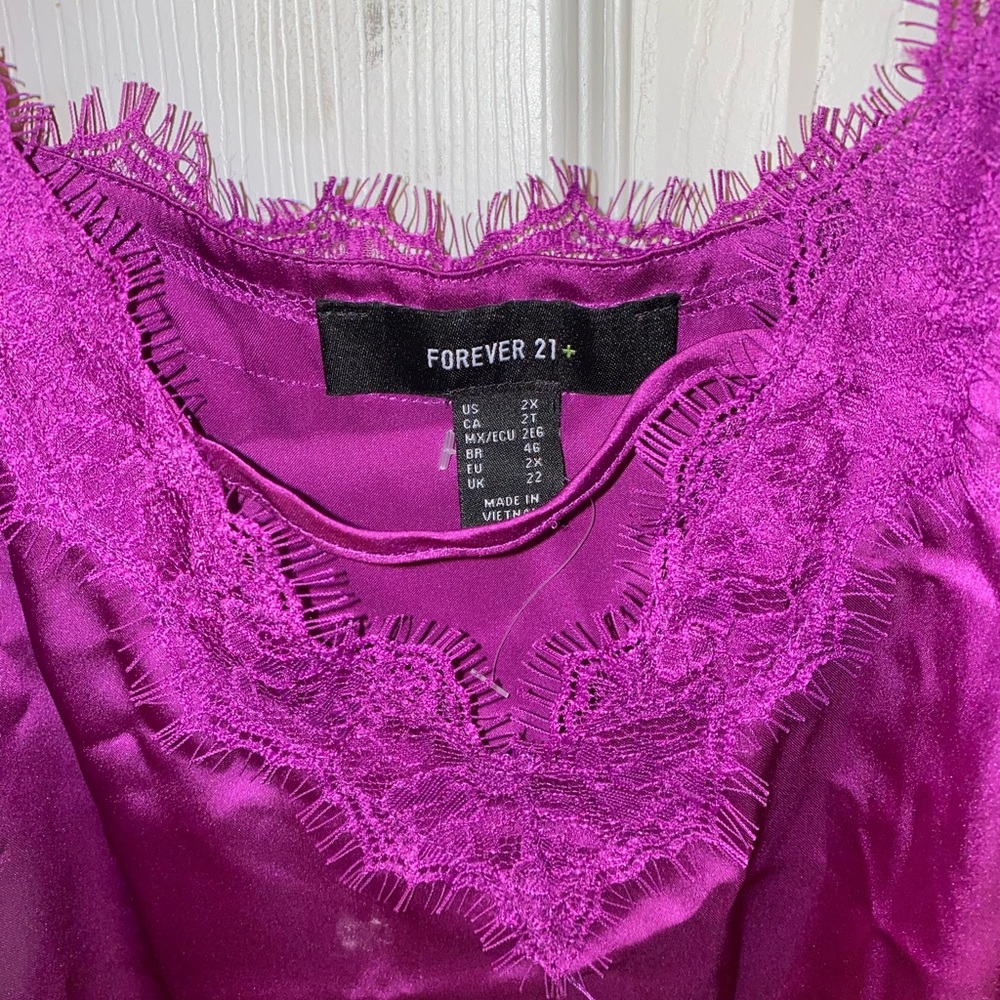 Purple satin cami top